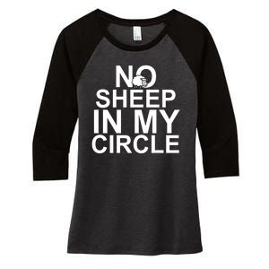 No Sheep In My Circle Women's Tri-Blend 3/4-Sleeve Raglan Shirt