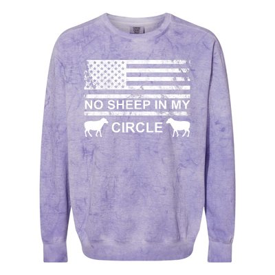 No Sheep In My Circle Vintage American Flag Colorblast Crewneck Sweatshirt