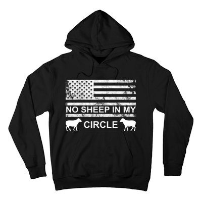 No Sheep In My Circle Vintage American Flag Hoodie