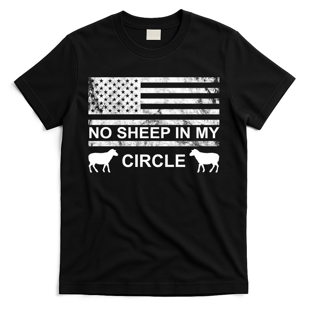 No Sheep In My Circle Vintage American Flag T-Shirt