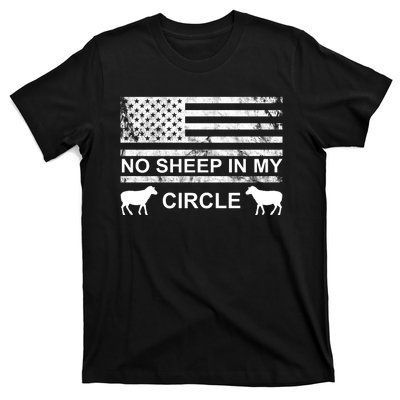 No Sheep In My Circle Vintage American Flag T-Shirt