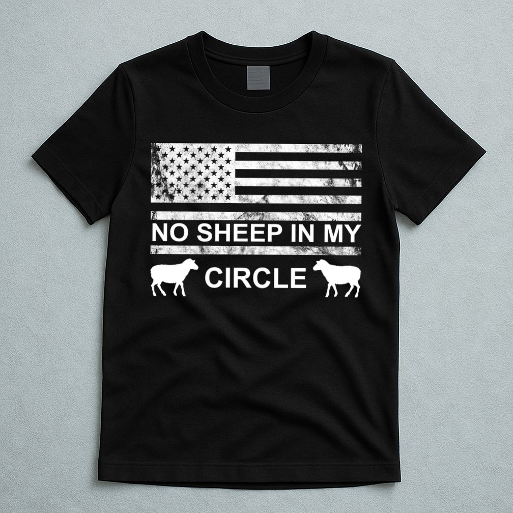 No Sheep In My Circle Vintage American Flag T-Shirt