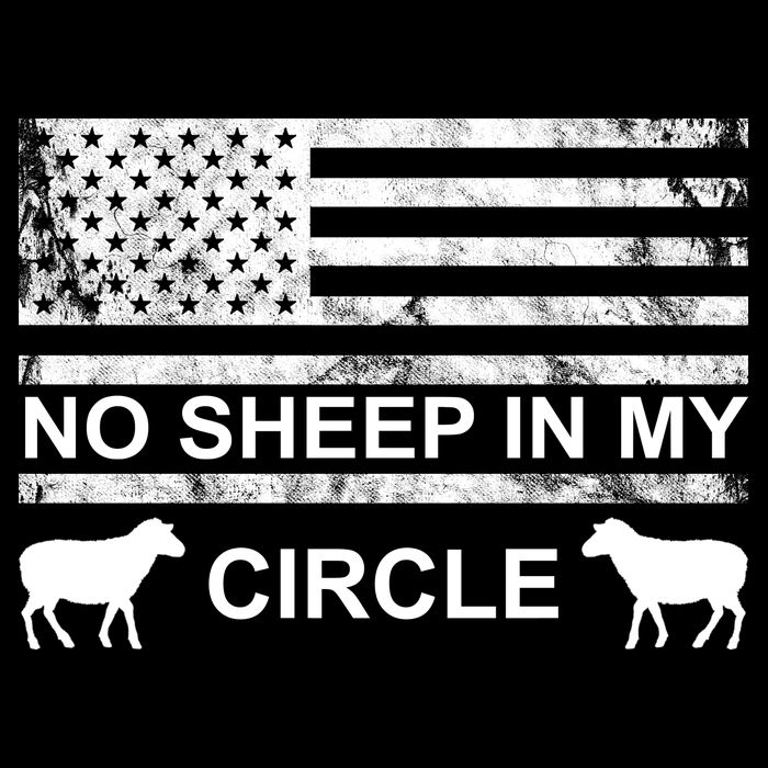 No Sheep In My Circle Vintage American Flag T-Shirt