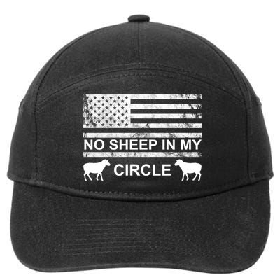 No Sheep In My Circle Vintage American Flag 7-Panel Snapback Hat