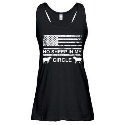 No Sheep In My Circle Vintage American Flag Ladies Essential Flowy Tank