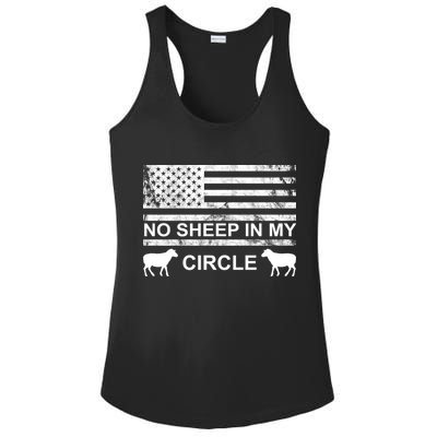 No Sheep In My Circle Vintage American Flag Ladies PosiCharge Competitor Racerback Tank