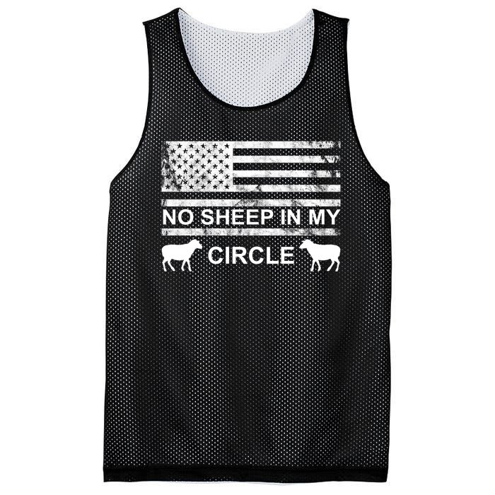 No Sheep In My Circle Vintage American Flag Mesh Reversible Basketball Jersey Tank