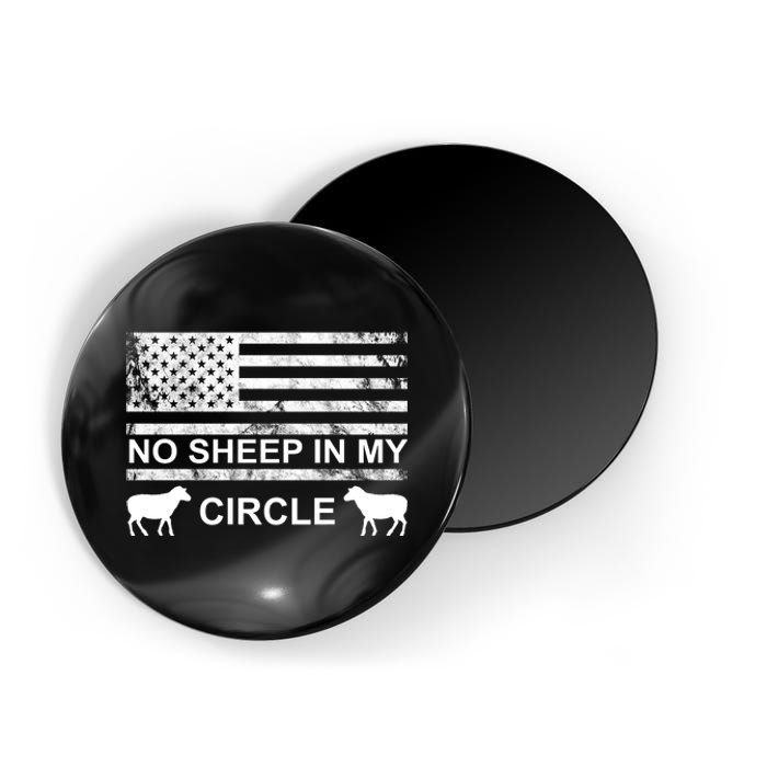 No Sheep In My Circle Vintage American Flag Magnet