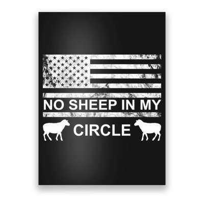 No Sheep In My Circle Vintage American Flag Poster