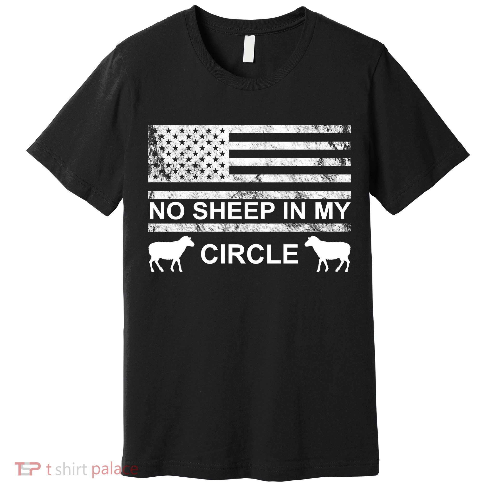 No Sheep In My Circle Vintage American Flag Premium T-Shirt