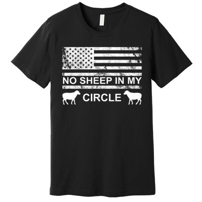 No Sheep In My Circle Vintage American Flag Premium T-Shirt