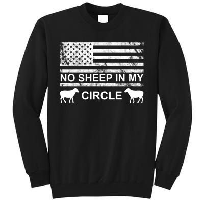 No Sheep In My Circle Vintage American Flag Tall Sweatshirt