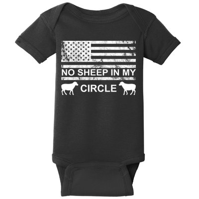No Sheep In My Circle Vintage American Flag Baby Bodysuit
