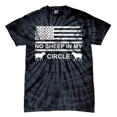 No Sheep In My Circle Vintage American Flag Tie-Dye T-Shirt