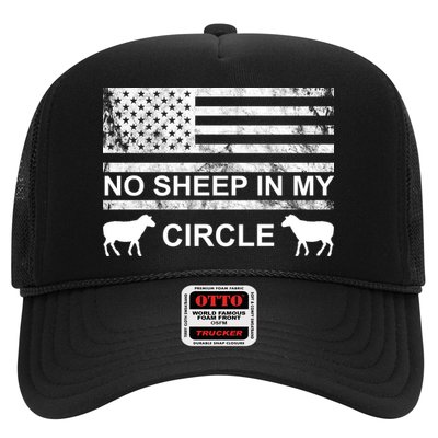 No Sheep In My Circle Vintage American Flag Trucker Hat