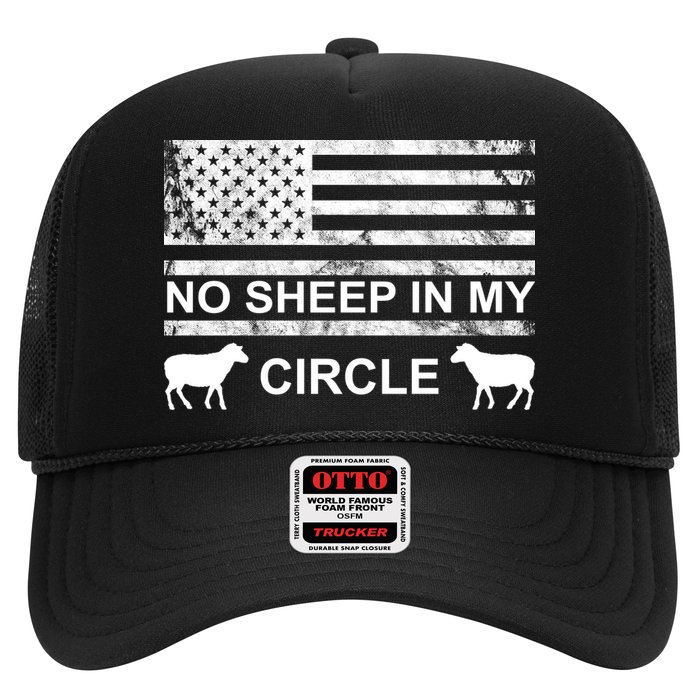 No Sheep In My Circle Vintage American Flag Trucker Hat