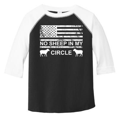No Sheep In My Circle Vintage American Flag Toddler Fine Jersey T-Shirt