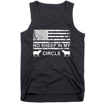 No Sheep In My Circle Vintage American Flag Tank Top