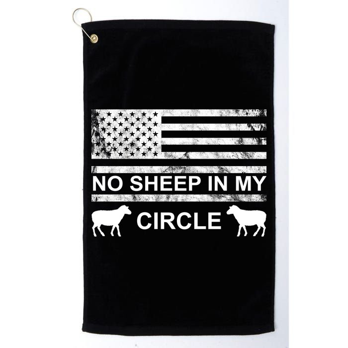 No Sheep In My Circle Vintage American Flag Golf Towel