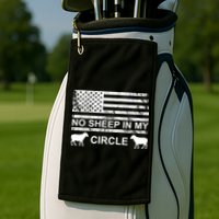 No Sheep In My Circle Vintage American Flag Golf Towel