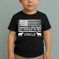 No Sheep In My Circle Vintage American Flag Toddler T-Shirt