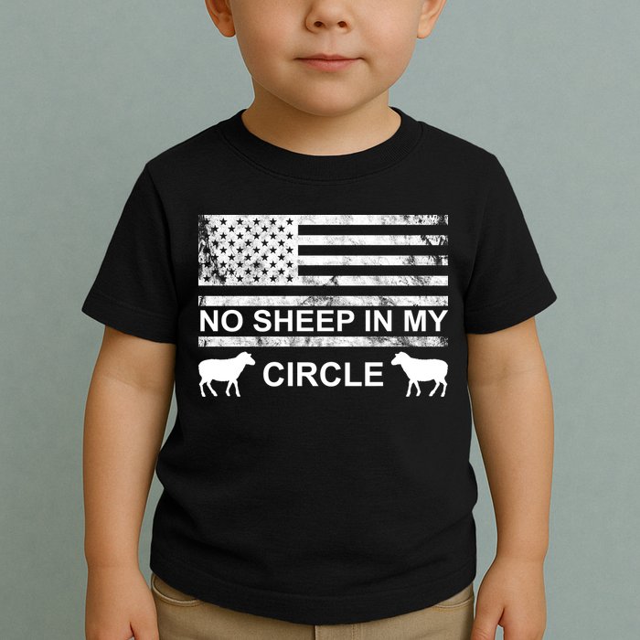 No Sheep In My Circle Vintage American Flag Toddler T-Shirt