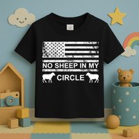 No Sheep In My Circle Vintage American Flag Toddler T-Shirt