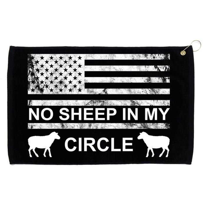 No Sheep In My Circle Vintage American Flag Grommeted Golf Towel