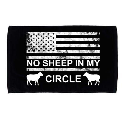 No Sheep In My Circle Vintage American Flag Microfiber Hand Towel