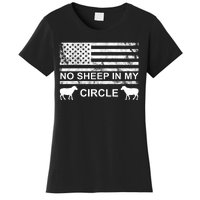 No Sheep In My Circle Vintage American Flag Women's T-Shirt