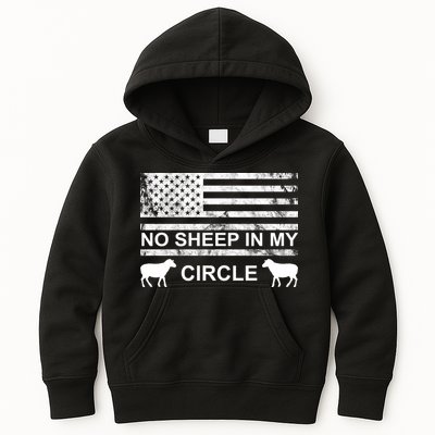 No Sheep In My Circle Vintage American Flag Kids Hoodie