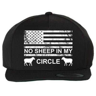 No Sheep In My Circle Vintage American Flag Wool Snapback Cap