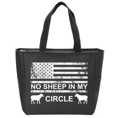 No Sheep In My Circle Vintage American Flag Zip Tote Bag