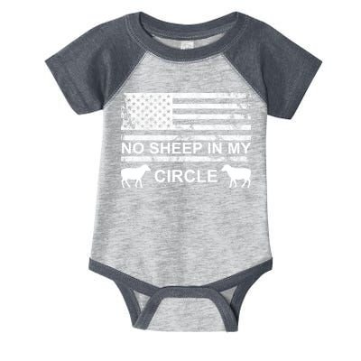 No Sheep In My Circle Vintage American Flag Infant Baby Jersey Bodysuit