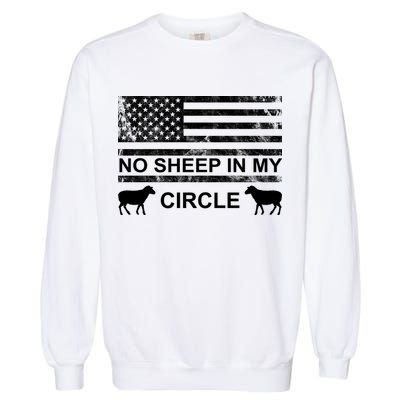No Sheep In My Circle Vintage American Flag Garment-Dyed Sweatshirt