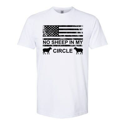 No Sheep In My Circle Vintage American Flag Softstyle CVC T-Shirt