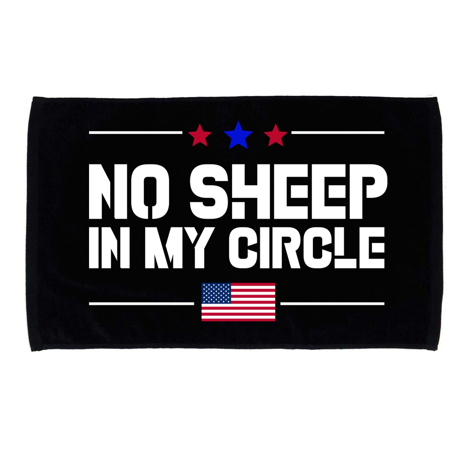 No Sheep In My Circle USA American Flag Logo Microfiber Hand Towel