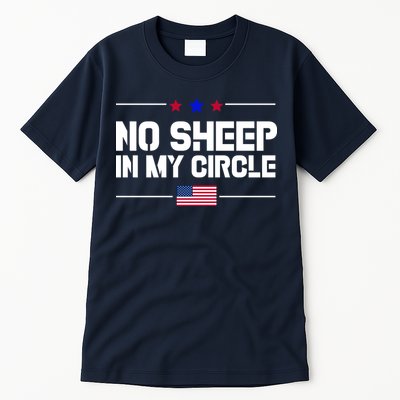No Sheep In My Circle USA American Flag Logo Tall T-Shirt