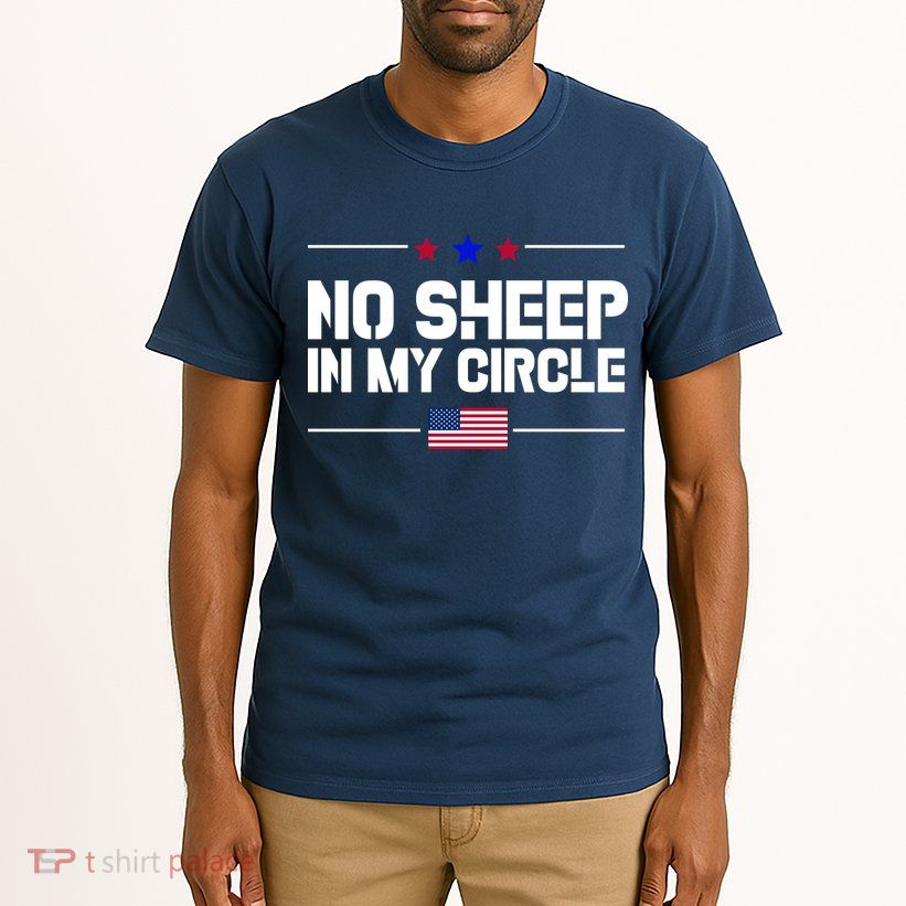 No Sheep In My Circle USA American Flag Logo Tall T-Shirt
