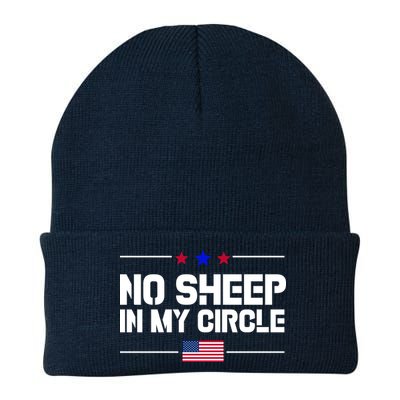 No Sheep In My Circle USA American Flag Logo Beanie