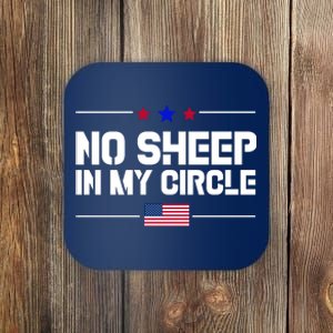 No Sheep In My Circle USA American Flag Logo Coaster