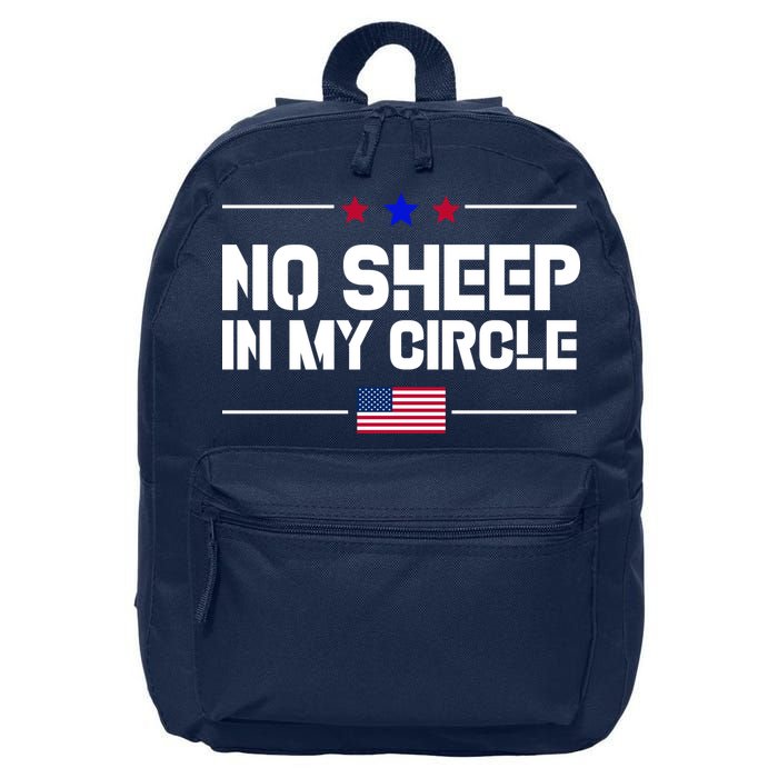 No Sheep In My Circle USA American Flag Logo 16 in Basic Backpack