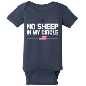 No Sheep In My Circle USA American Flag Logo Baby Bodysuit