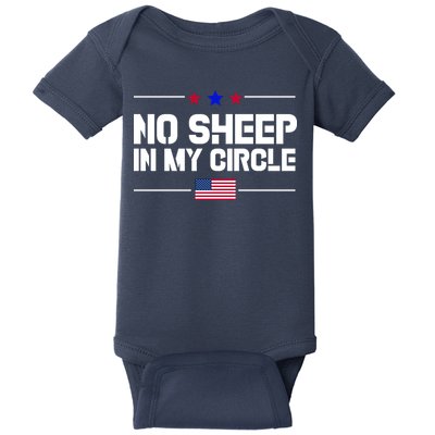 No Sheep In My Circle USA American Flag Logo Baby Bodysuit