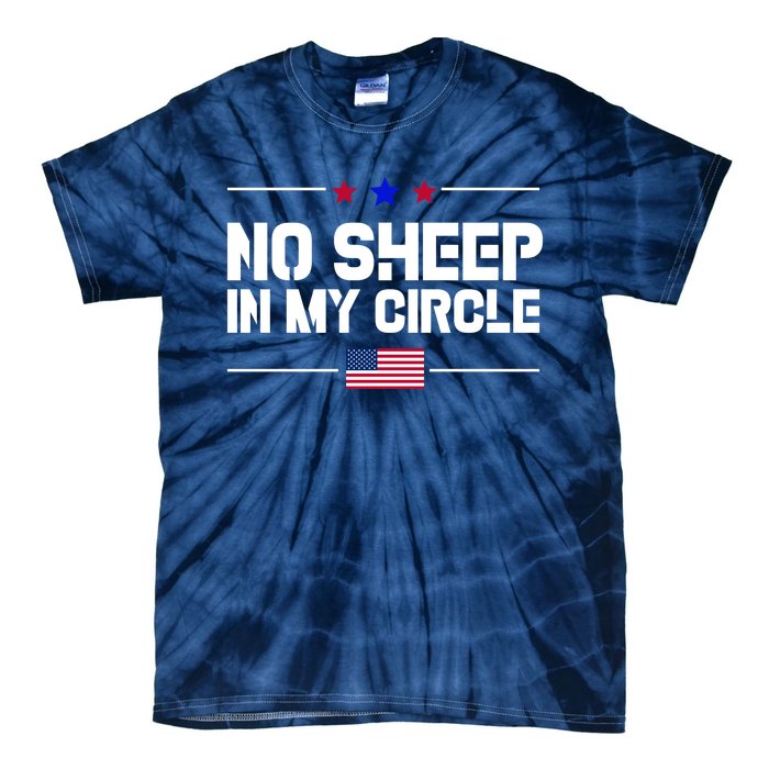 No Sheep In My Circle USA American Flag Logo Tie-Dye T-Shirt