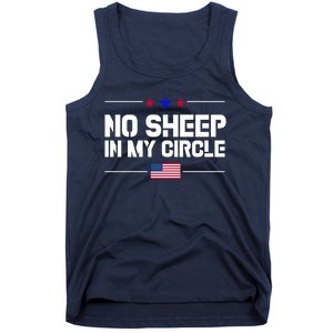 No Sheep In My Circle USA American Flag Logo Tank Top