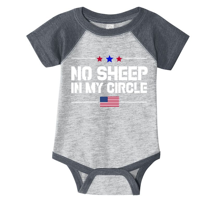 No Sheep In My Circle USA American Flag Logo Infant Baby Jersey Bodysuit