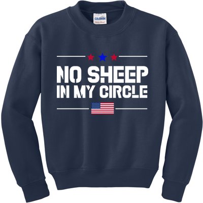 No Sheep In My Circle USA American Flag Logo Kids Sweatshirt