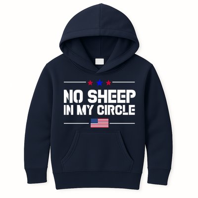 No Sheep In My Circle USA American Flag Logo Kids Hoodie