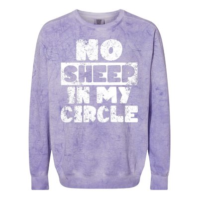 No Sheep In My Circle Distressed Colorblast Crewneck Sweatshirt